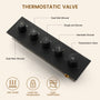 28*15 inch 4-Function Thermostatic Shower System with LED Lights & Bluetooth