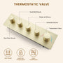 28*15 inch 4-Function Thermostatic Shower System with LED Lights & Bluetooth