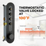 12-inch 4-Function Thermostatic Shower System with Digital Display & Body Jet