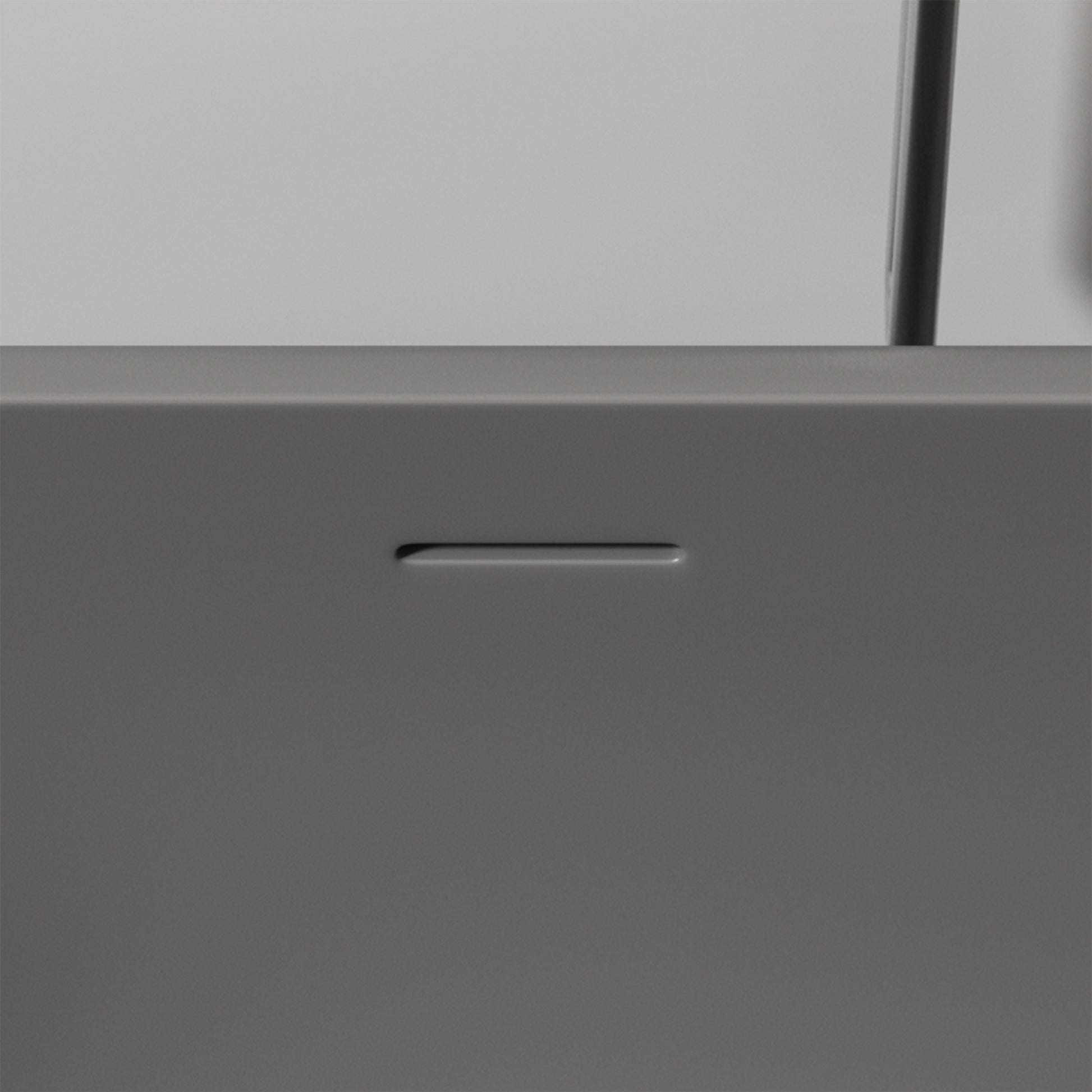 59" Dark Grey Solid Surface Freestanding Bathtub with Modern Industrial Elegance