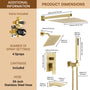 12" 4-Function Dual Shower Head System with Tub Spout