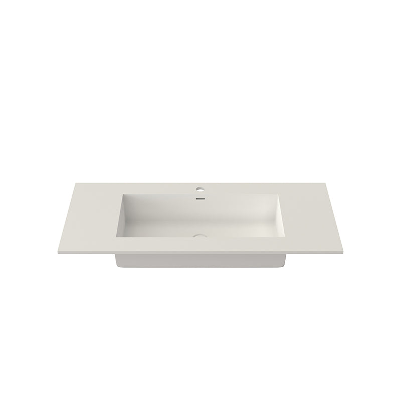 39.37 in. Bathroom Vanity Top with Single Faucet Hole and Basin Sink