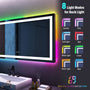 Tempered RGB LED Bathroom Mirror with Smart Controls & Anti-Fog