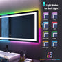 Tempered RGB LED Bathroom Mirror with Smart Controls & Anti-Fog