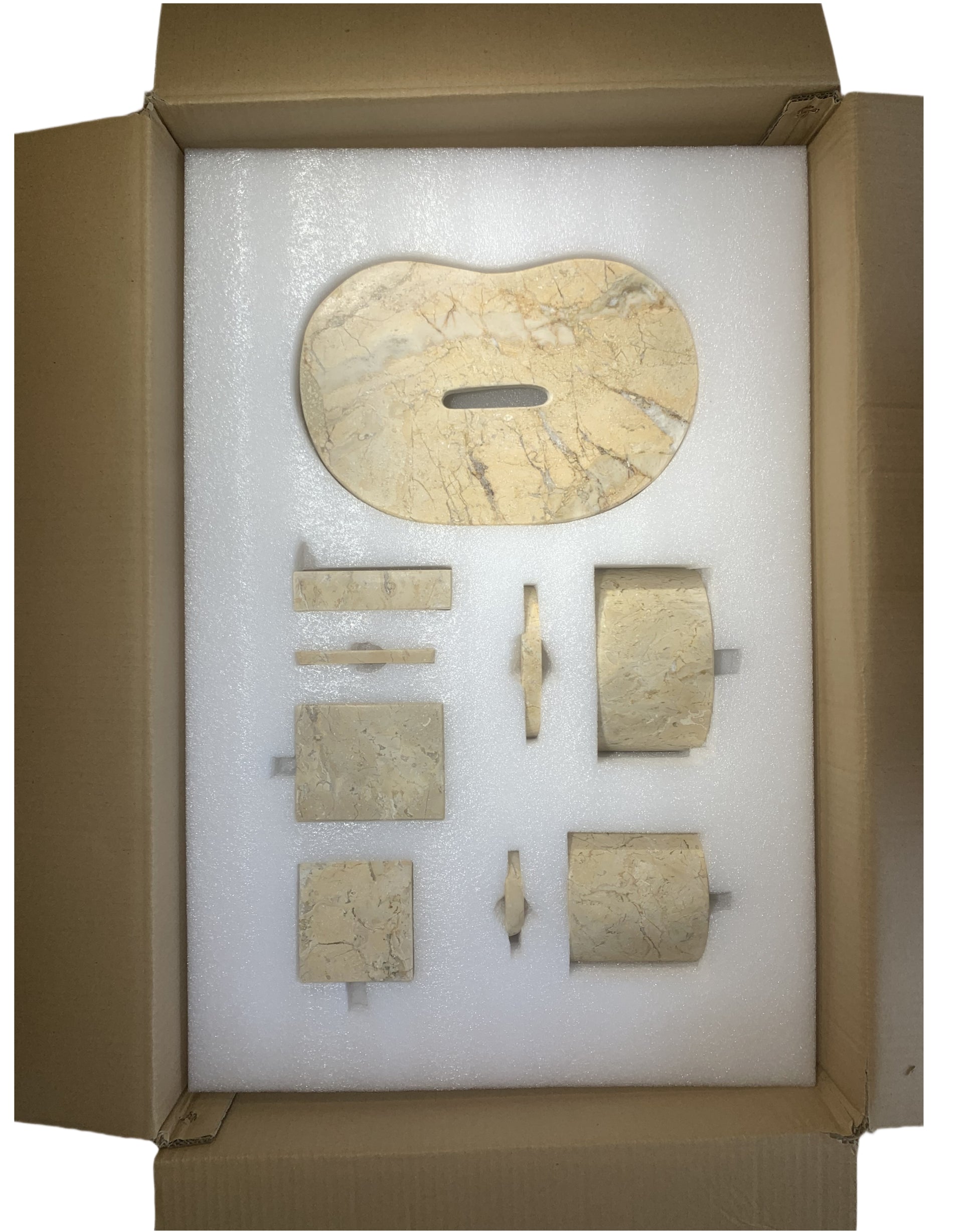 6-Piece Marble Bathroom Accessories Set - Gold