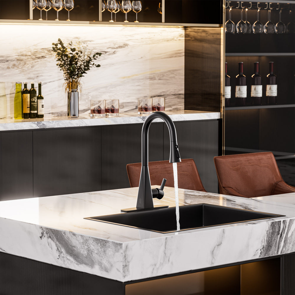 Touchless Dual-Sensor Pull-Down Kitchen Faucet with Modern Design