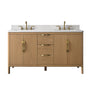 60-inch Bathroom Vanity with Carrara White Engineering Stone Top