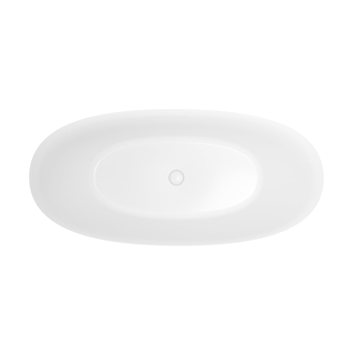 60"/66" Compact Curved Freestanding Acrylic Soaking Bathtub in Glossy White