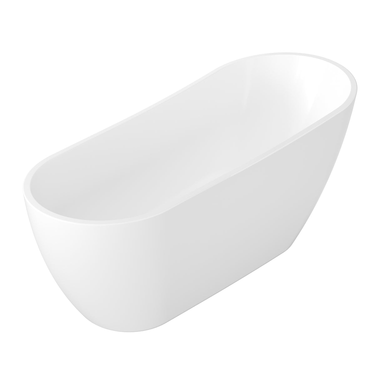 60"/66" Classic Freestanding Slipper Acrylic Bathtub in Glossy White