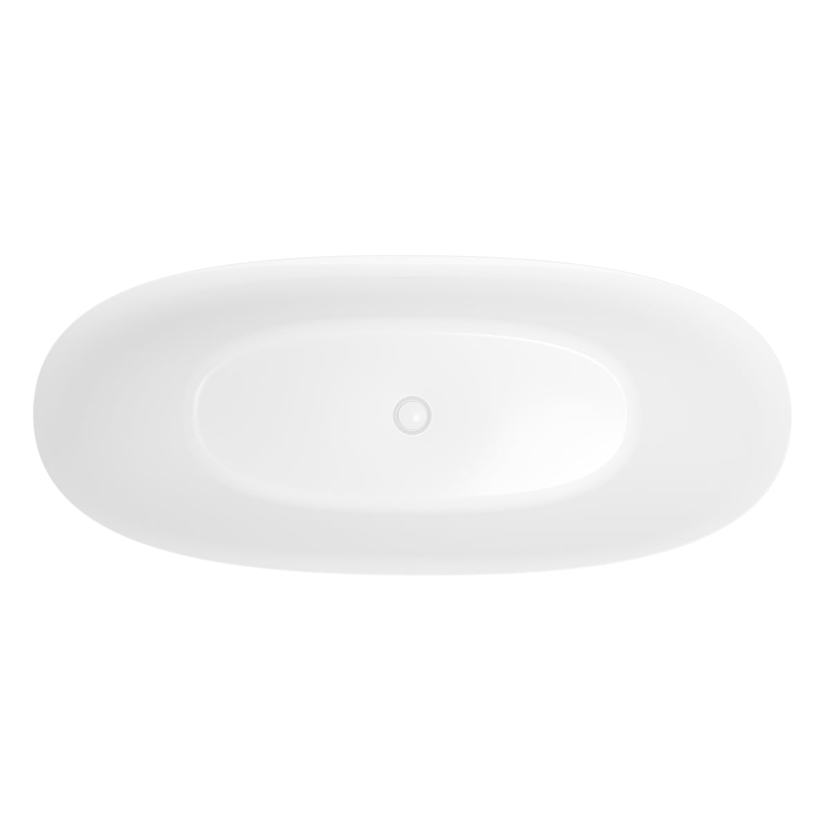 60"/66" Compact Curved Freestanding Acrylic Soaking Bathtub in Glossy White