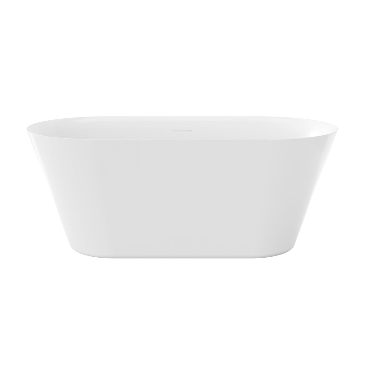 60"/71"  Modern Oval Freestanding Acrylic Soaking Bathtub in Glossy White