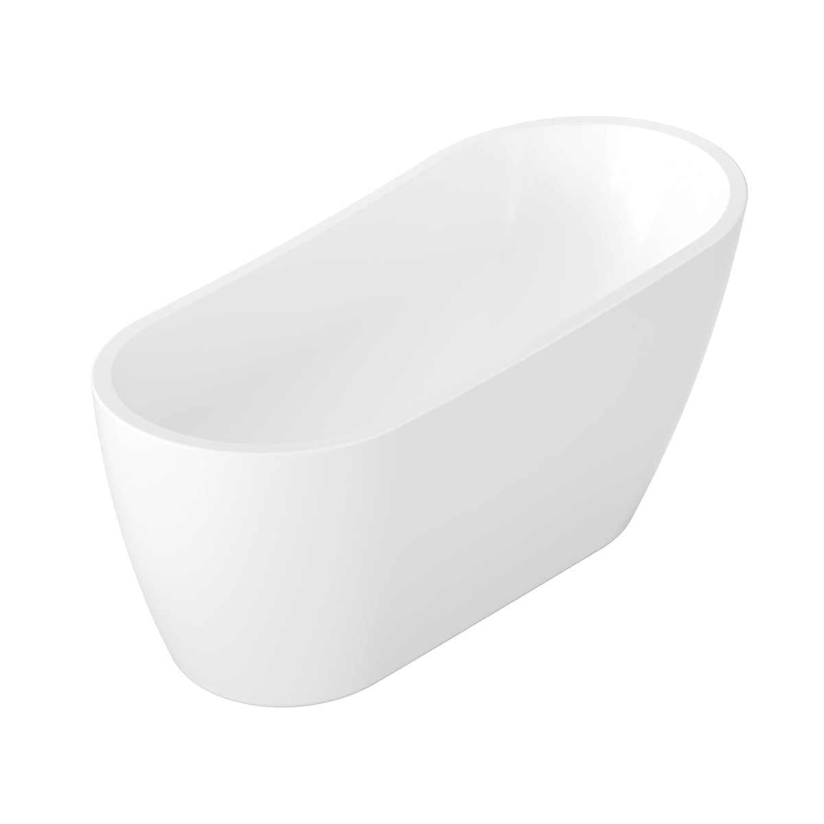 60"/66" Classic Freestanding Slipper Acrylic Bathtub in Glossy White