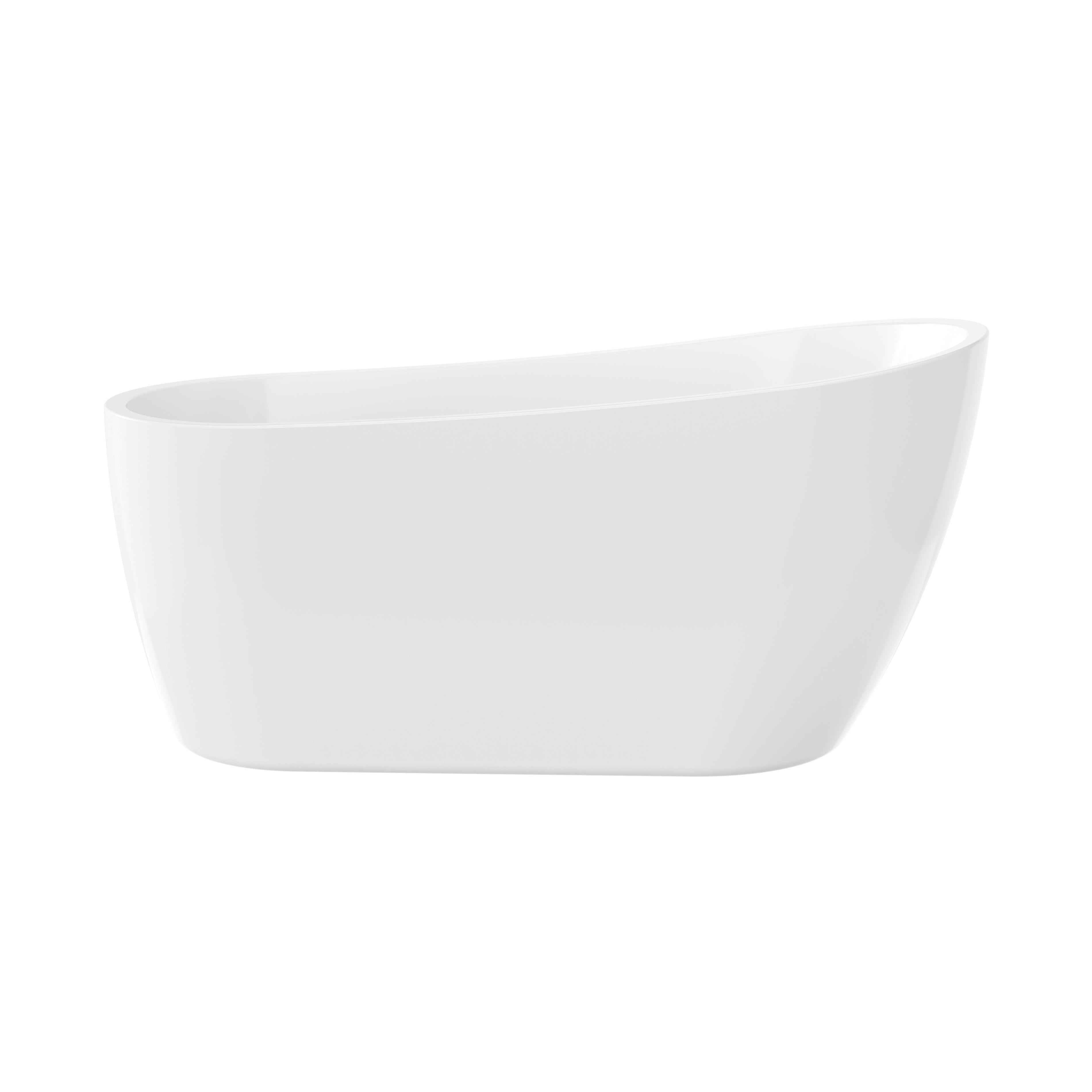 60"/66" Classic Freestanding Slipper Acrylic Bathtub in Glossy White