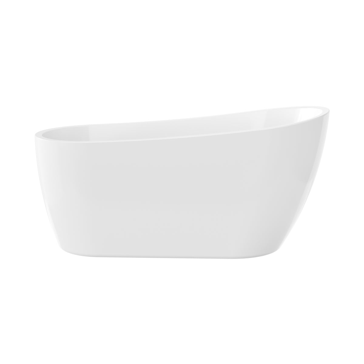 60"/66" Classic Freestanding Slipper Acrylic Bathtub in Glossy White