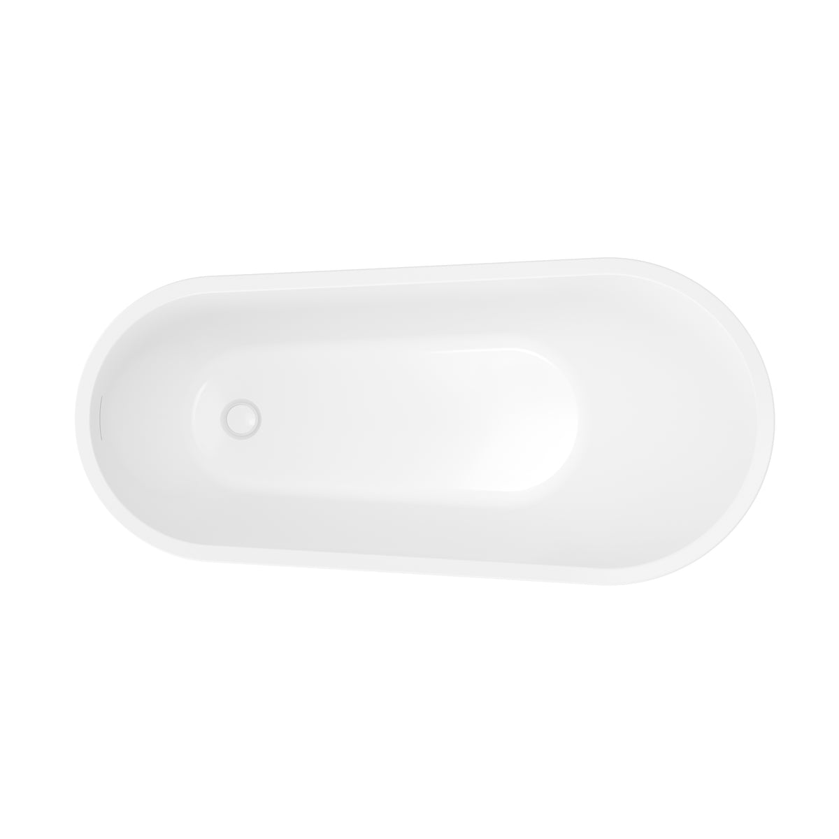 60"/66" Classic Freestanding Slipper Acrylic Bathtub in Glossy White