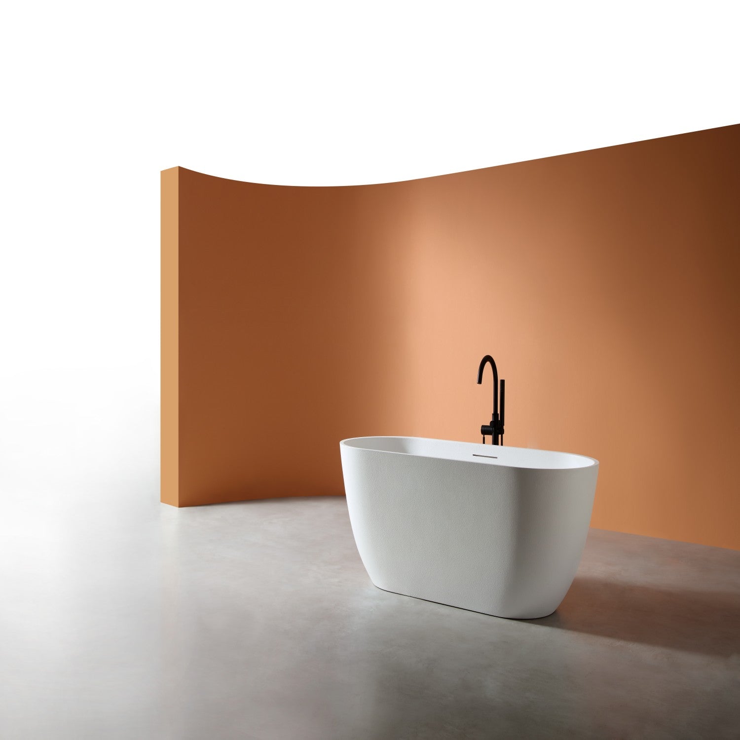 60" Freestanding Soaking Bathtub, Fiberglass Composite Tub with Matte Gel Coat Finish & Center Drain