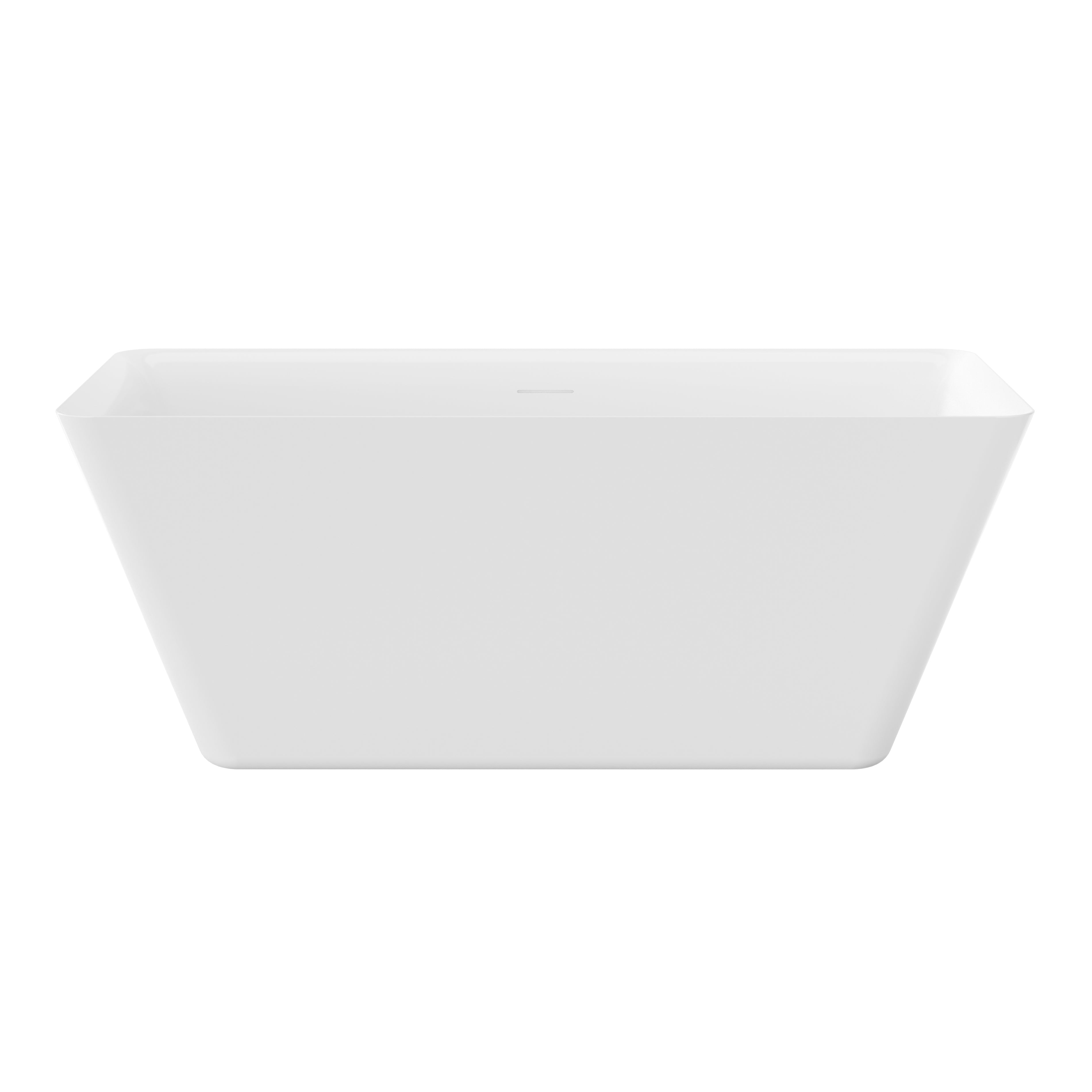 60" Modern Rectangular Freestanding Acrylic Bathtub in Glossy White