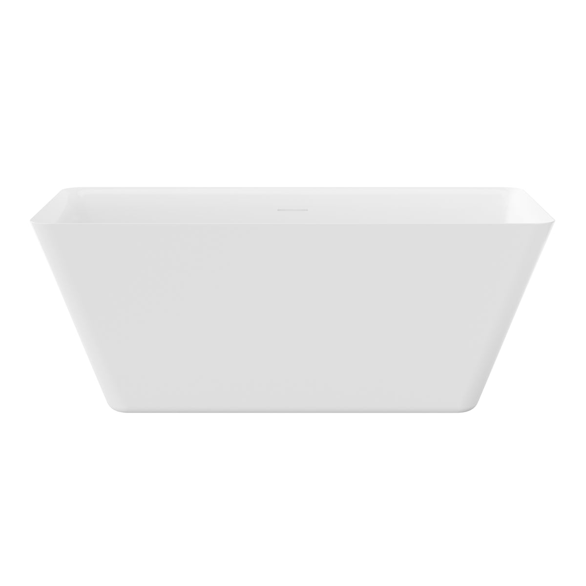 60" Modern Rectangular Freestanding Acrylic Bathtub in Glossy White