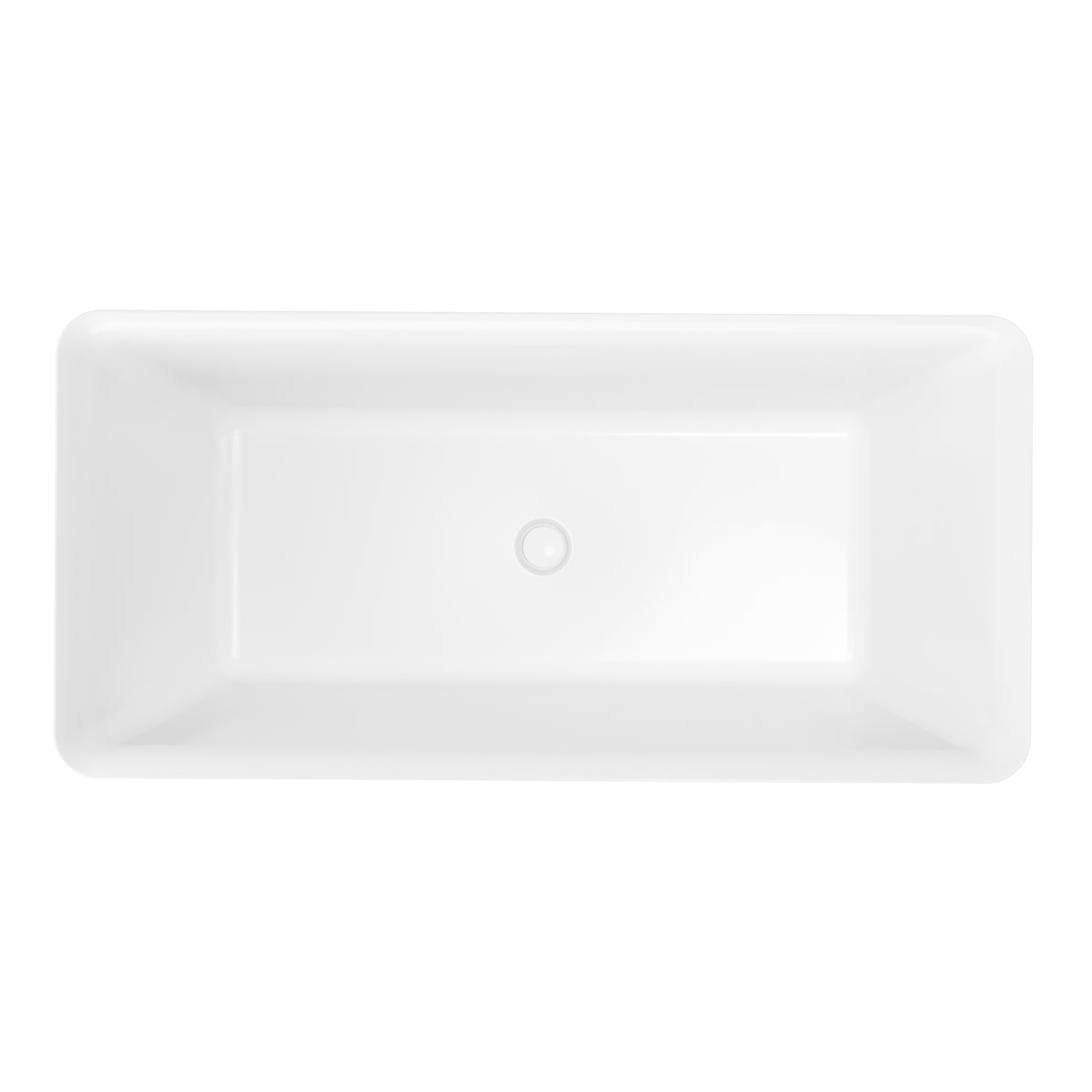 60" Modern Rectangular Freestanding Acrylic Bathtub in Glossy White
