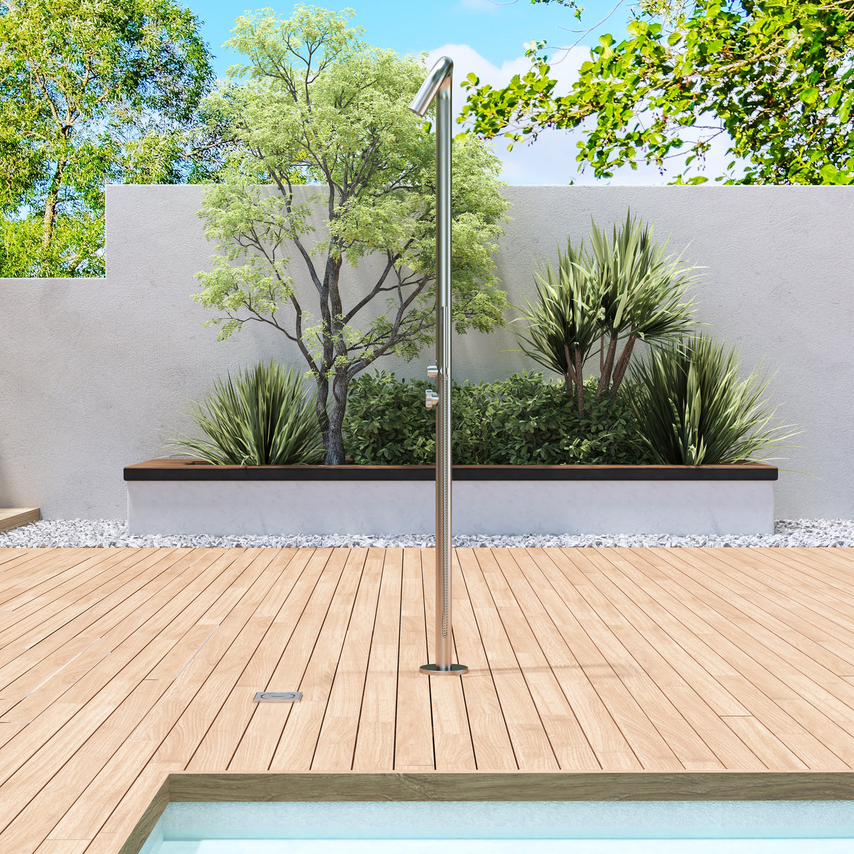 60 mm Outdoor Shower System with Rainfall Shower and Handheld