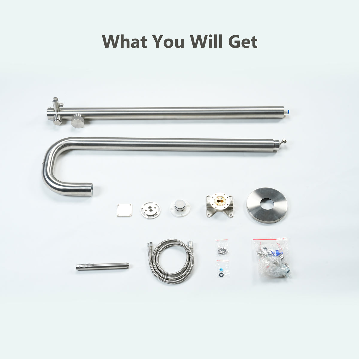 60 mm Outdoor Shower System with Rainfall Shower and Handheld