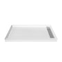 60"x32" Right Drained SMC Cultured Marble Shower Base with Anti-Slip Textured Floor for Modern Bathrooms