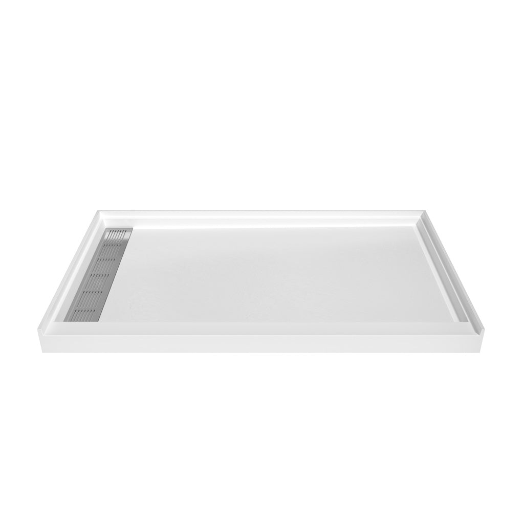 SMC Cultured Marble Shower Base with Anti-Slip Textured Floor for Modern Bathrooms