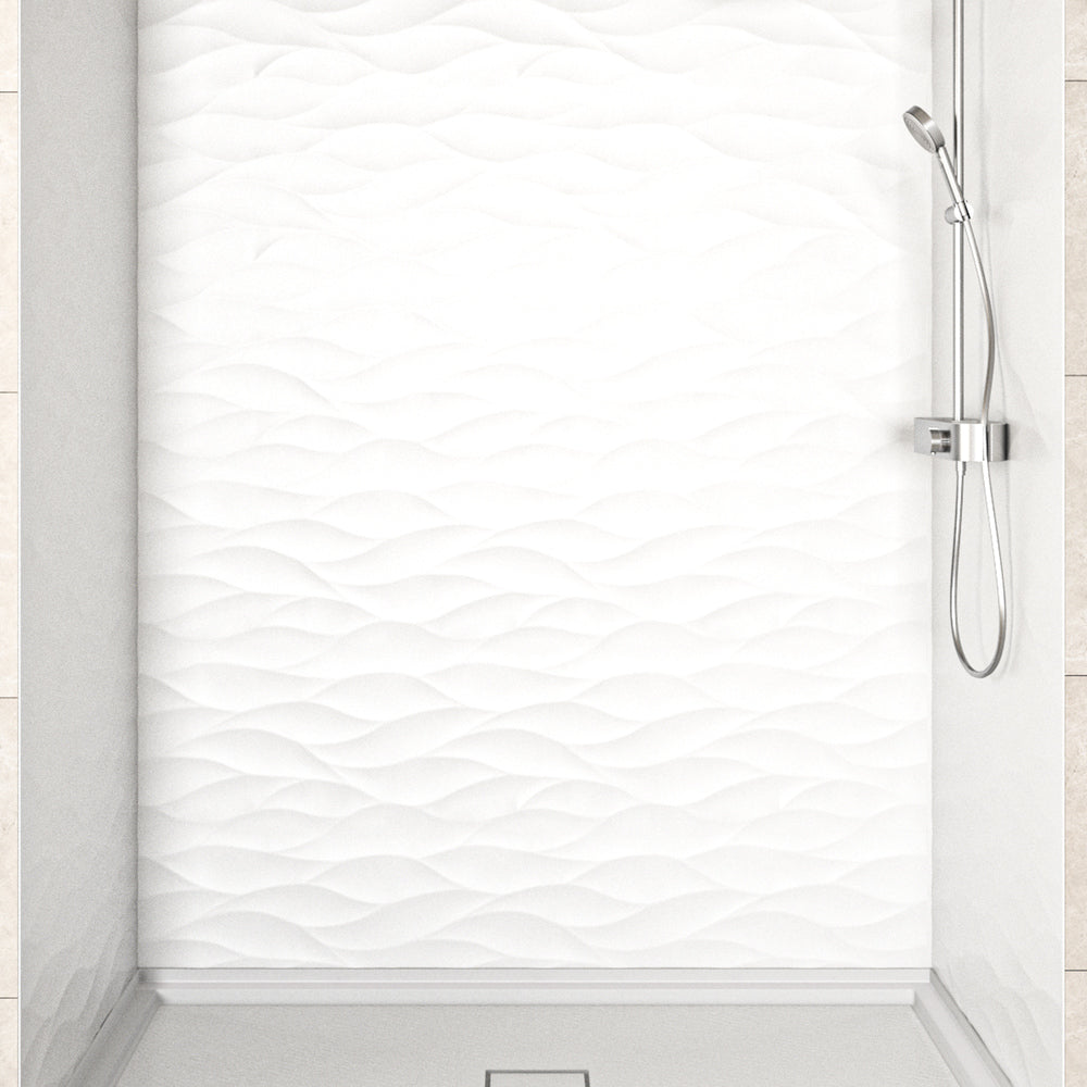 60" x 36" x 96" Waterproof SMC Shower Wall Panel System with Wave Finish