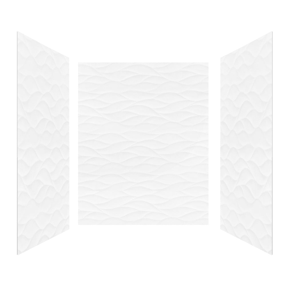60" x 36" x 96" Waterproof SMC Shower Wall Panel System with Wave Finish