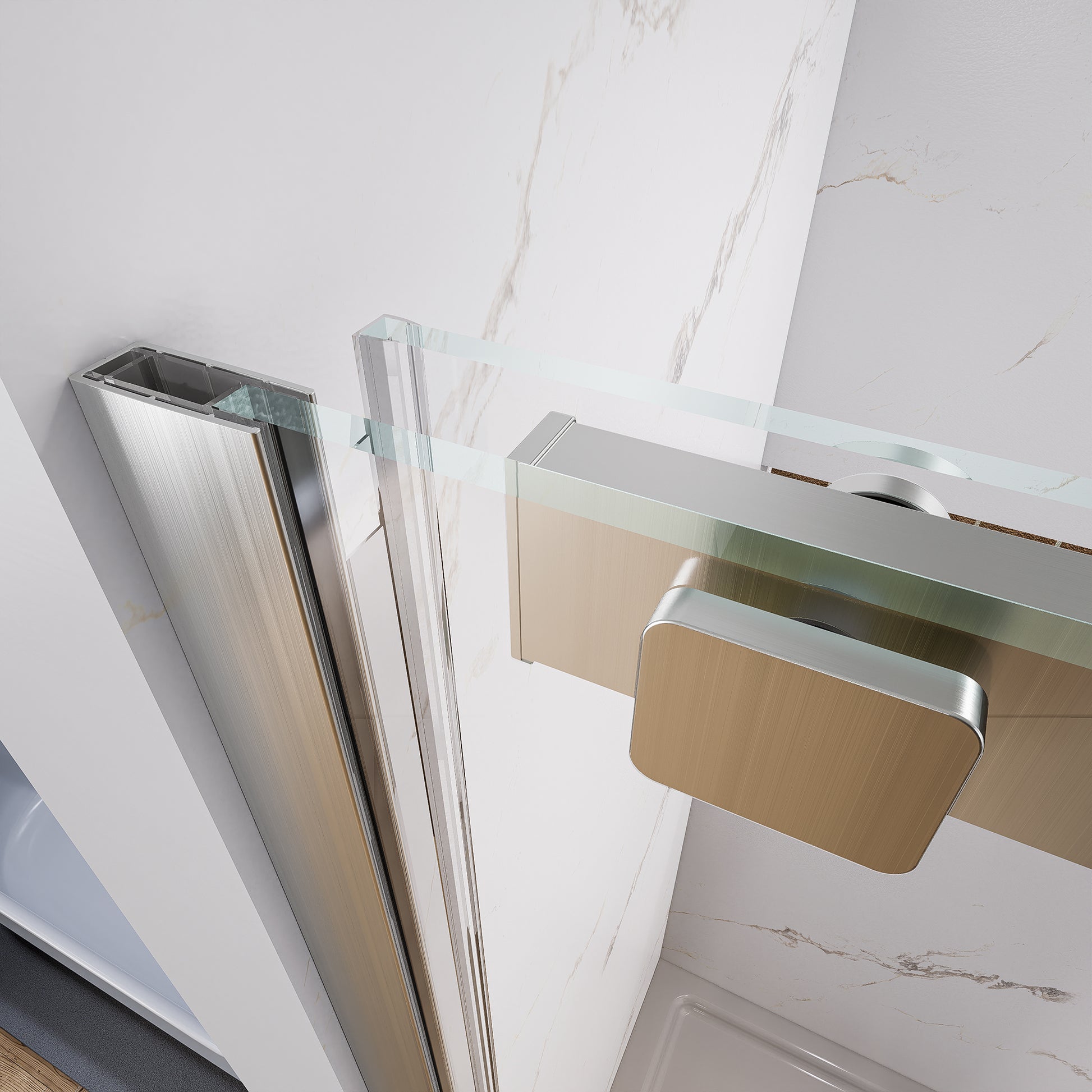 60" x 74" Shower Door and Framed Soft-Close Sliding Shower Door with 6mm Tempered Glass
