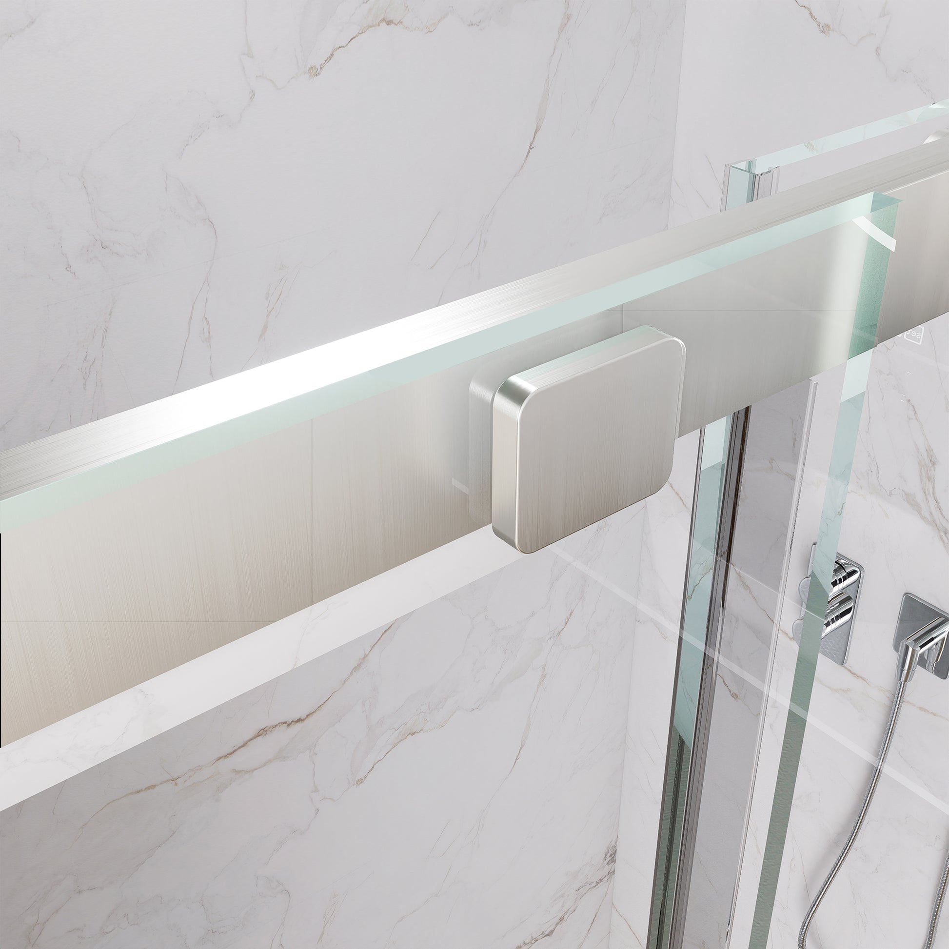 60" x 74" Shower Door and Framed Soft-Close Sliding Shower Door with 6mm Tempered Glass