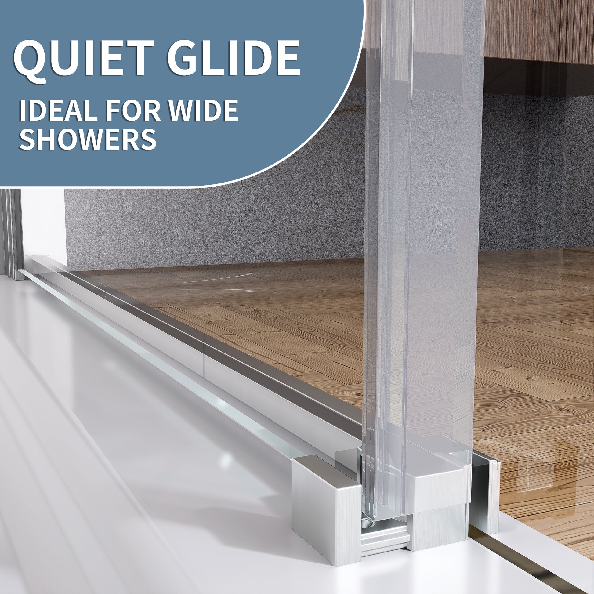 60" x 74" Shower Door and Framed Soft-Close Sliding Shower Door with 6mm Tempered Glass
