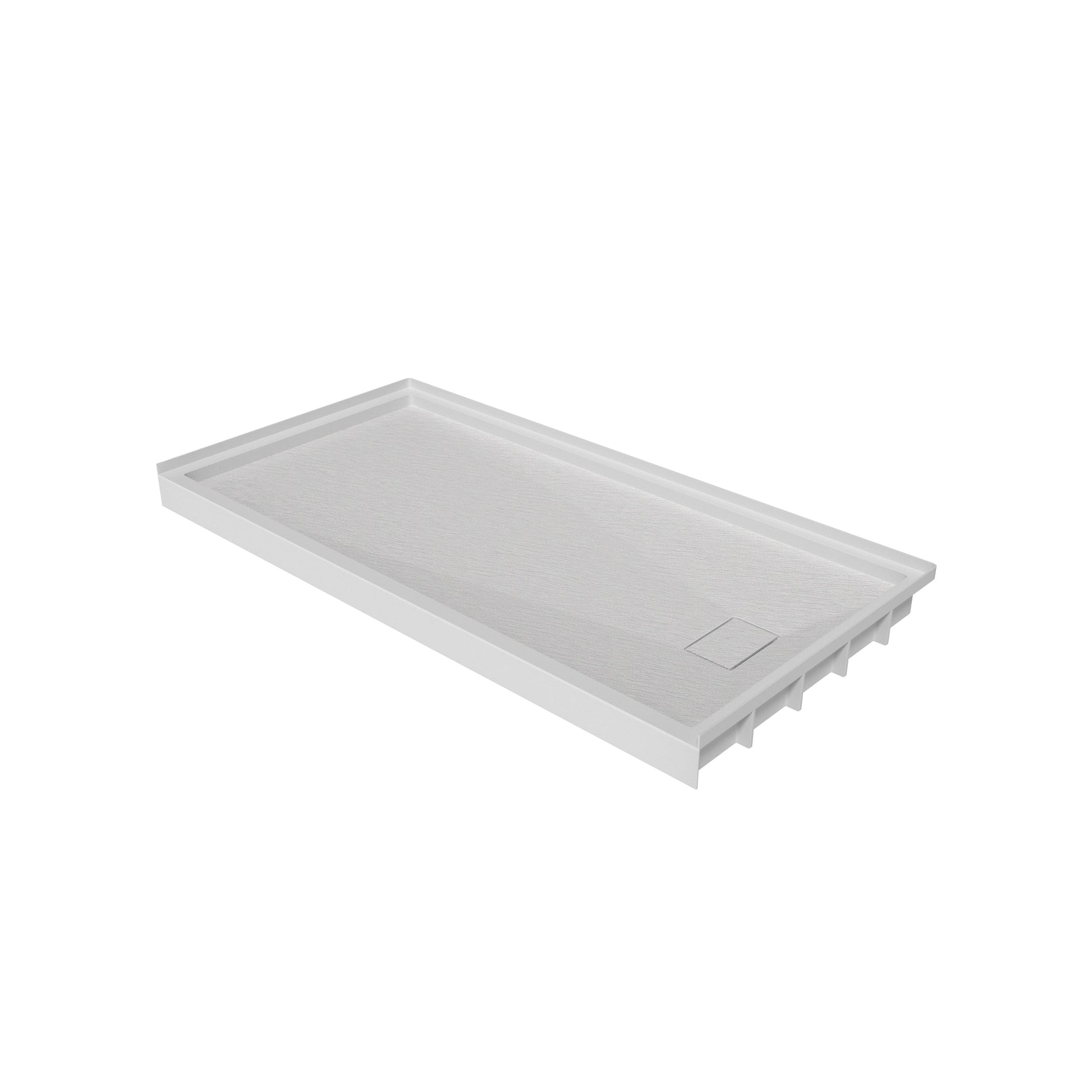 60"x30" White One-Piece SMC Shower Pan Base with Anti-Slip Texture