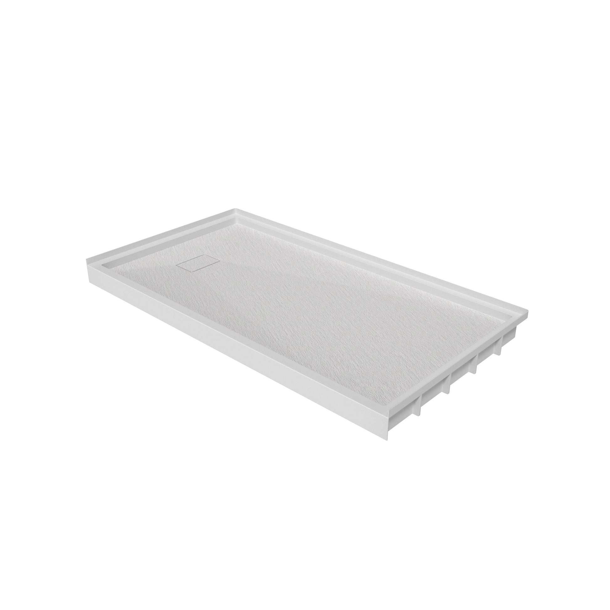 60"x32" White One-Piece SMC Shower Pan Base with Anti-Slip Texture