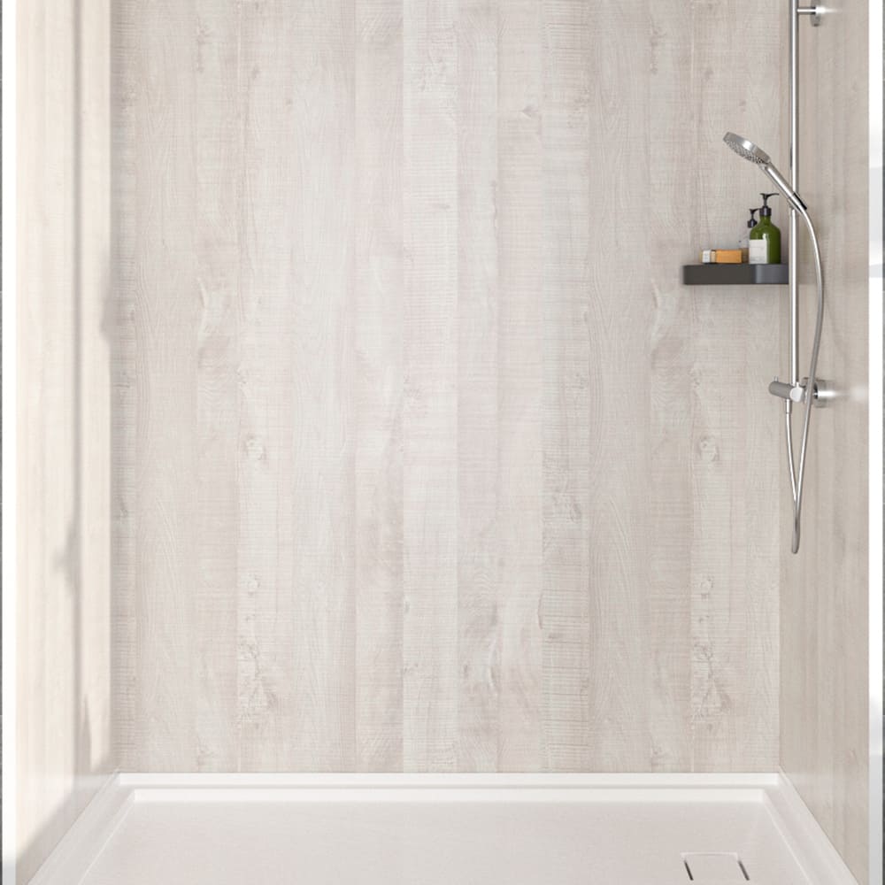 60"x36"x96" Solid Surface Modern Shower Wall Panels, Waterproof Grout-Free Shower Surround System