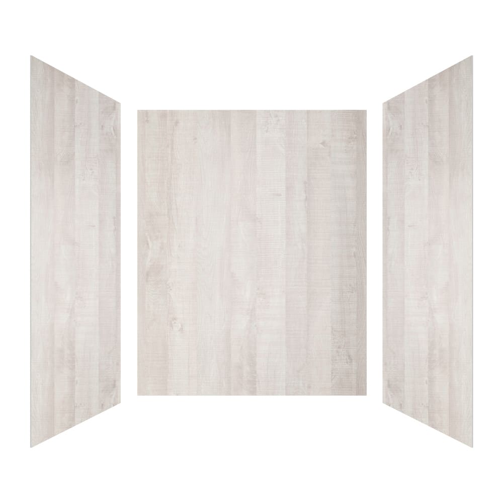 60"x36"x96" Solid Surface Modern Shower Wall Panels, Waterproof Grout-Free Shower Surround System