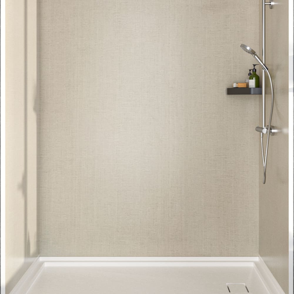 60"x36"x96" Solid Surface Modern Shower Wall Panels, Waterproof Grout-Free Shower Surround System