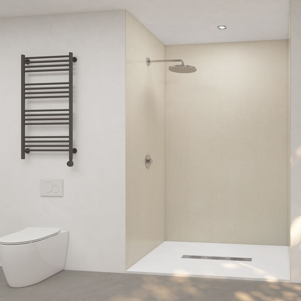 60"x36"x96" Solid Surface Modern Shower Wall Panels, Waterproof Grout-Free Shower Surround System