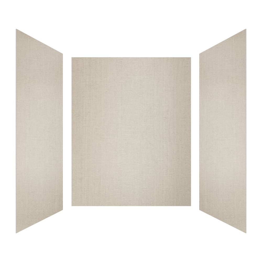 60"x36"x96" Solid Surface Modern Shower Wall Panels, Waterproof Grout-Free Shower Surround System