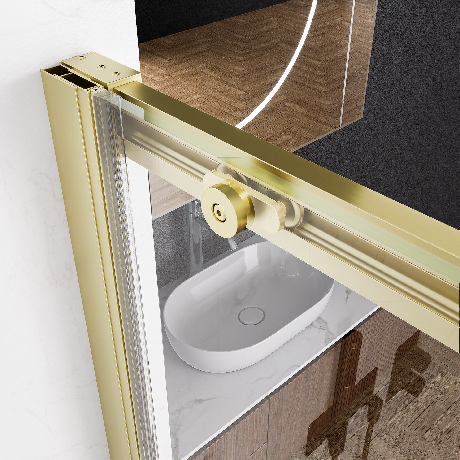 60" x 74" Shower Door and Framed Soft-Close Sliding Shower Door with 6mm Tempered Glass