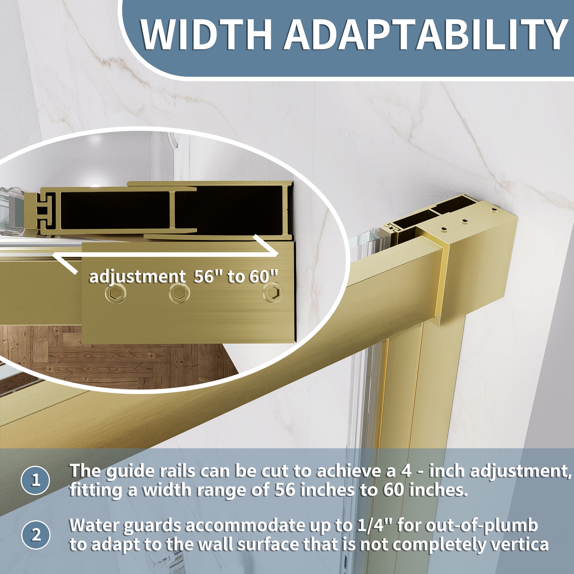 60" x 74" Shower Door and Framed Soft-Close Sliding Shower Door with 6mm Tempered Glass
