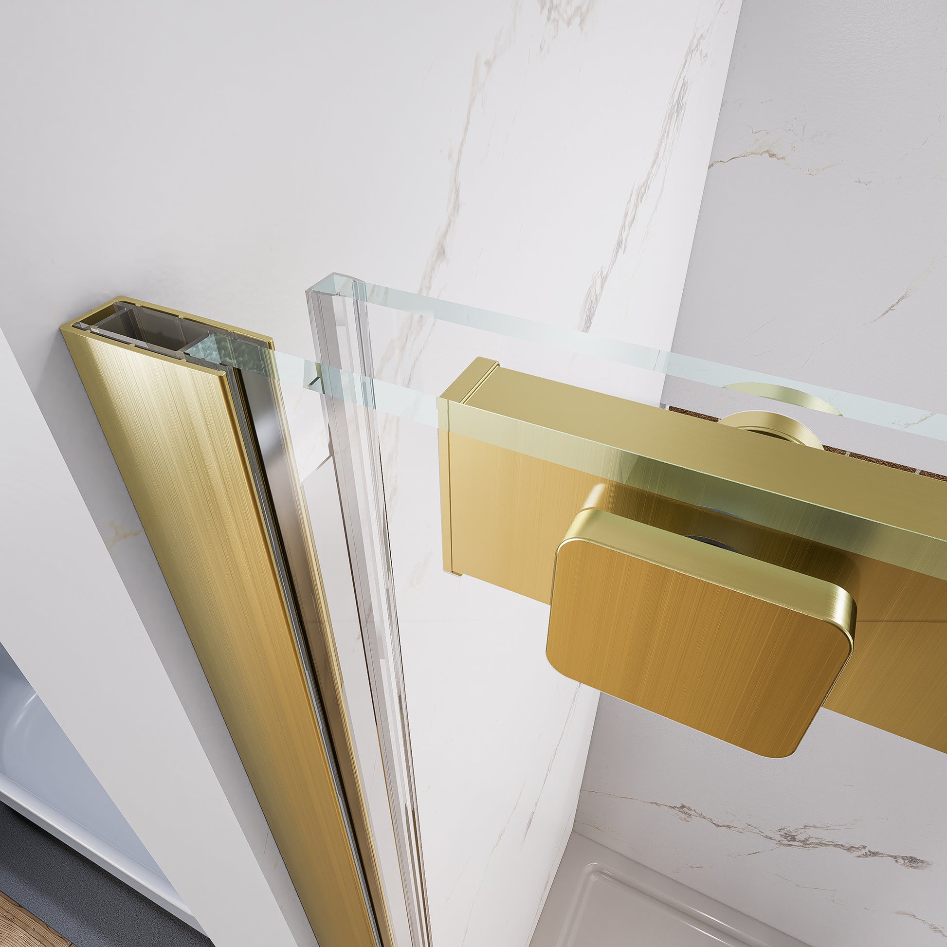 60" x 74" Shower Door and Framed Soft-Close Sliding Shower Door with 6mm Tempered Glass