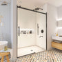 60"x76" Frameless Single Sliding Shower Door in Chrome/Brushed Nickel/