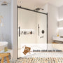 60"x76" Frameless Single Sliding Shower Door in Chrome/Brushed Nickel/
