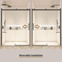 60"x76" Frameless Single Sliding Shower Door in Chrome/Brushed Nickel/