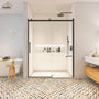 60"x76" Frameless Single Sliding Shower Door in Chrome/Brushed Nickel/