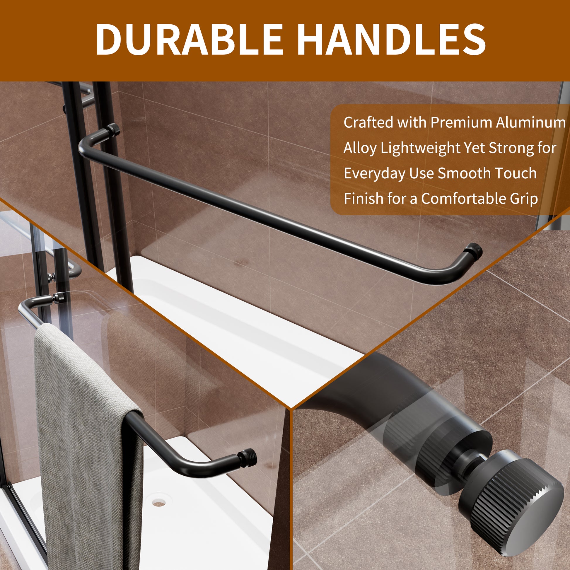 60" x 76" Shower Door and Framed Soft-Close Sliding Shower Door with 6mm Tempered Glass
