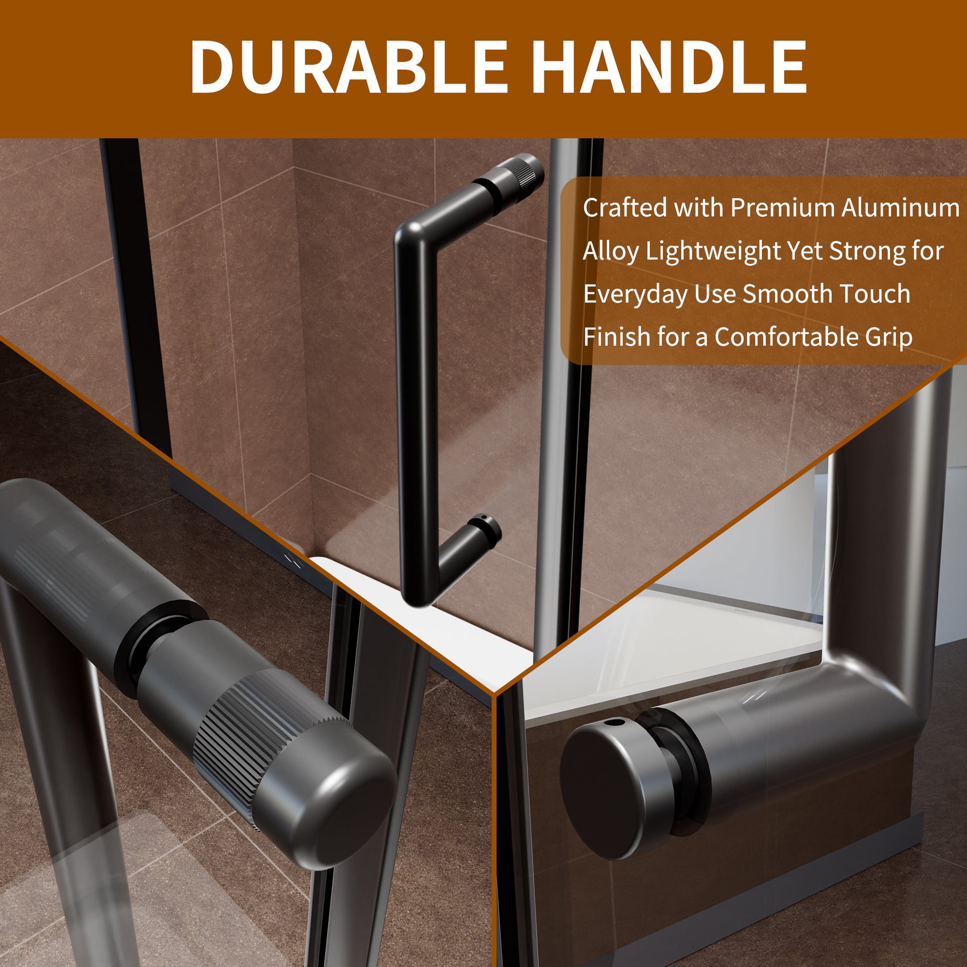60" x 76" Shower Door and Framed Soft-Close Sliding Shower Door with 6mm Tempered Glass