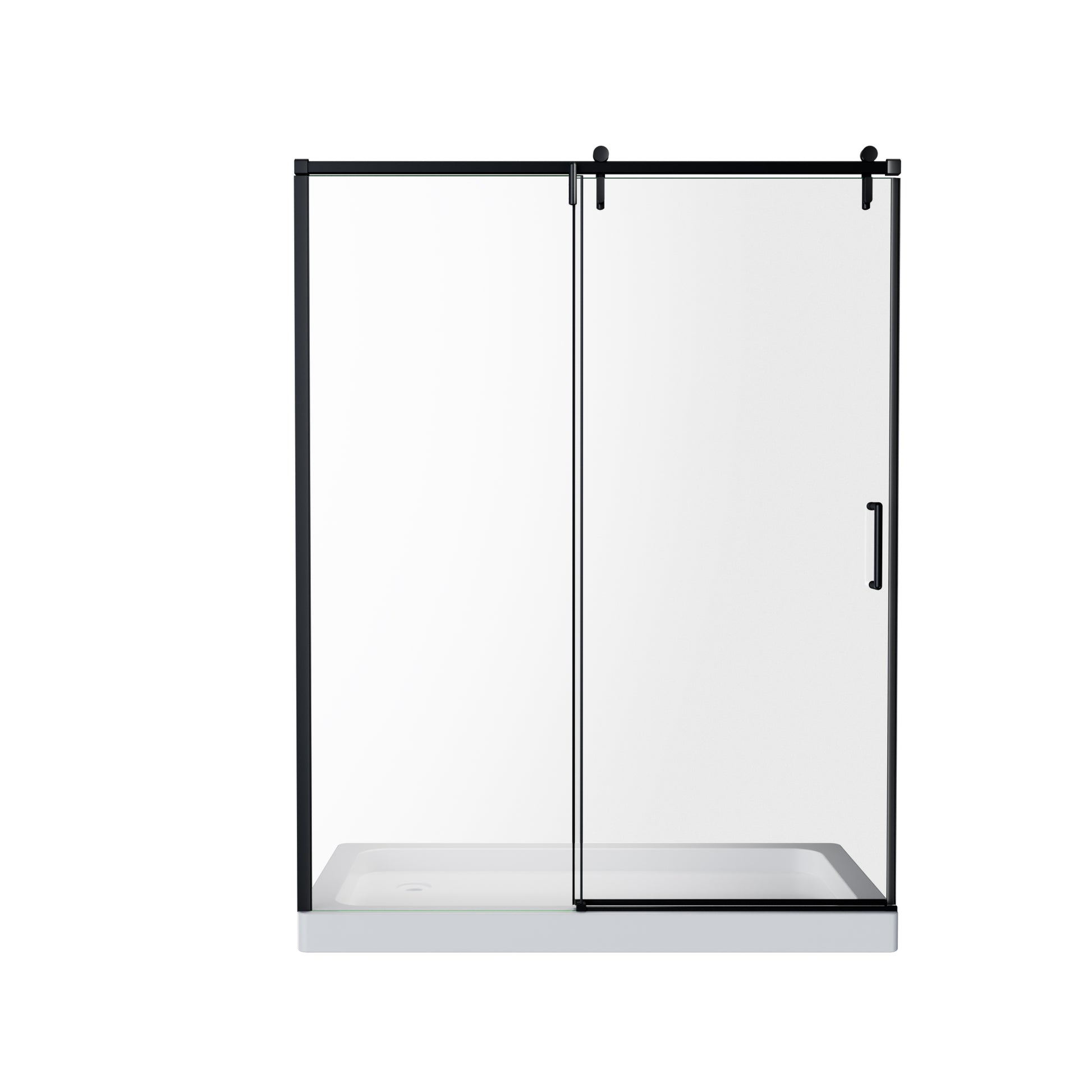 60" x 76" Shower Door and Framed Soft-Close Sliding Shower Door with 6mm Tempered Glass