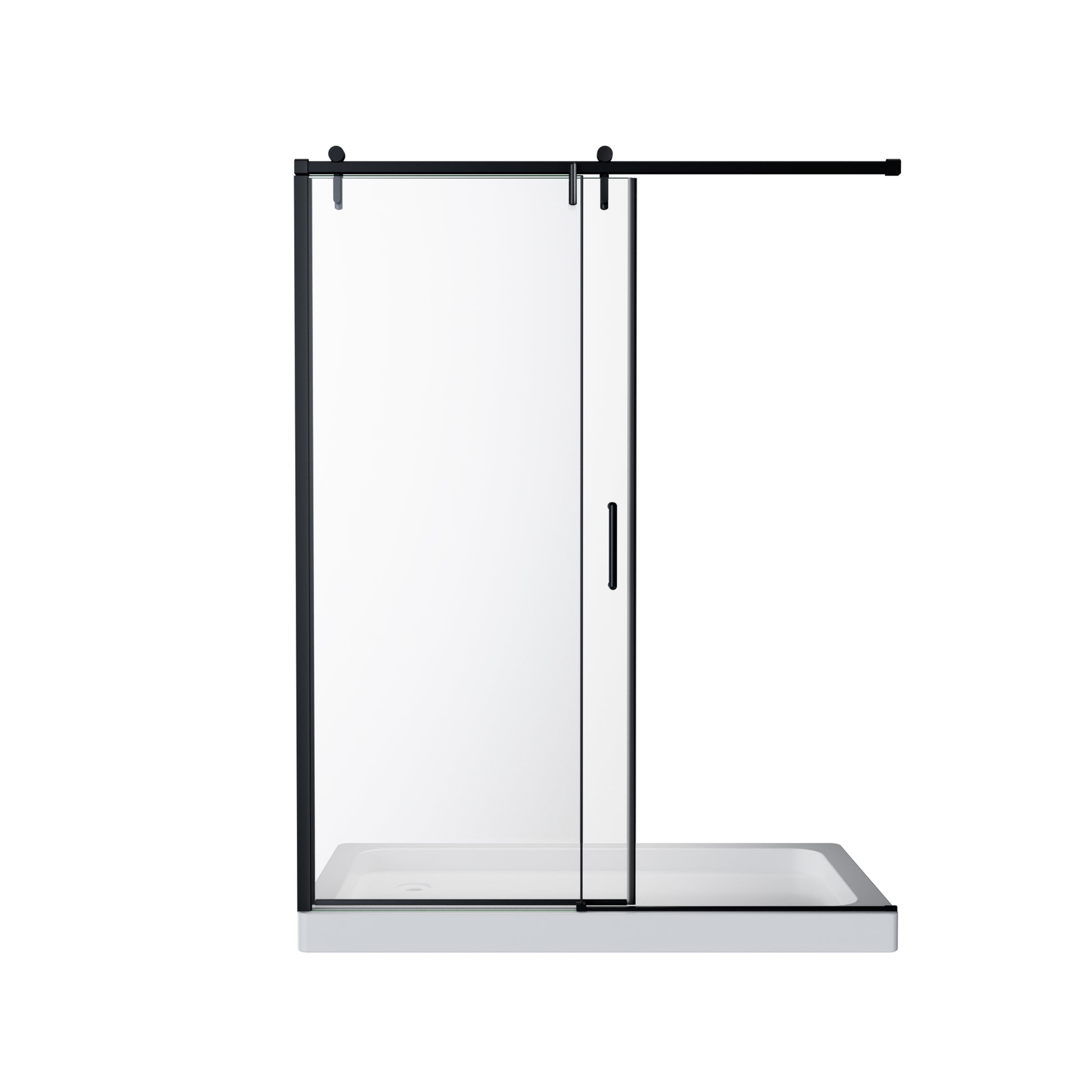 60" x 76" Shower Door and Framed Soft-Close Sliding Shower Door with 6mm Tempered Glass